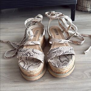 Snake Print Espadrille Sandals